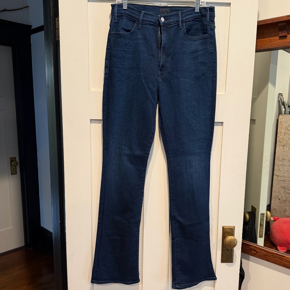 MOTHER Women’s Boot Cut Jeans in Dark Indigo Blue